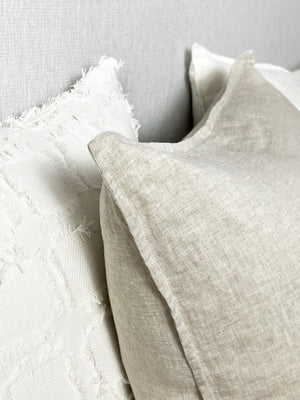 Flou. Design 100% Linen Throw Cushion - Natural (7739144143097)