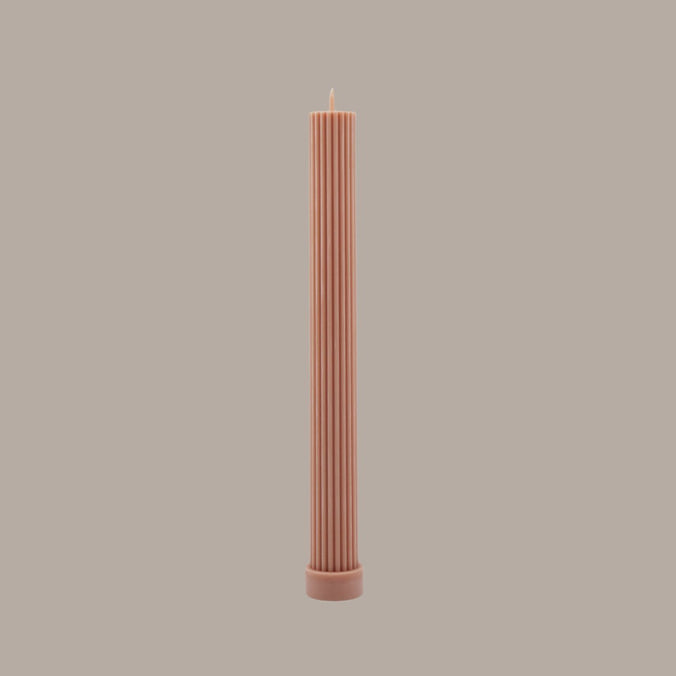 Black Blaze Column Pillar Candles - Peach - Norsu Interiors (6559583043772)