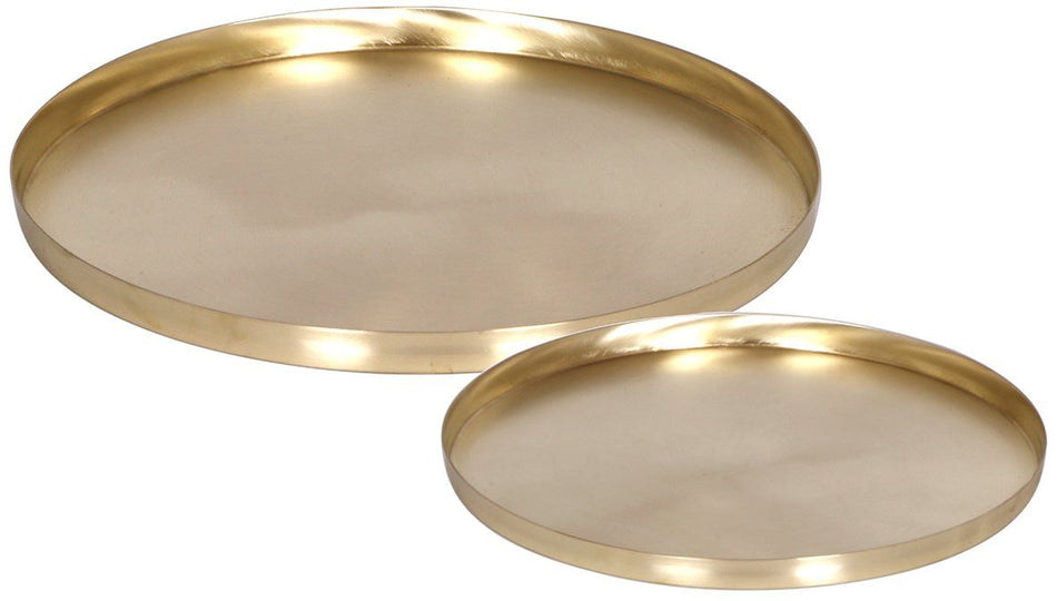 Round Tray Set of 2 - Brass - Norsu Interiors (4719552299092)