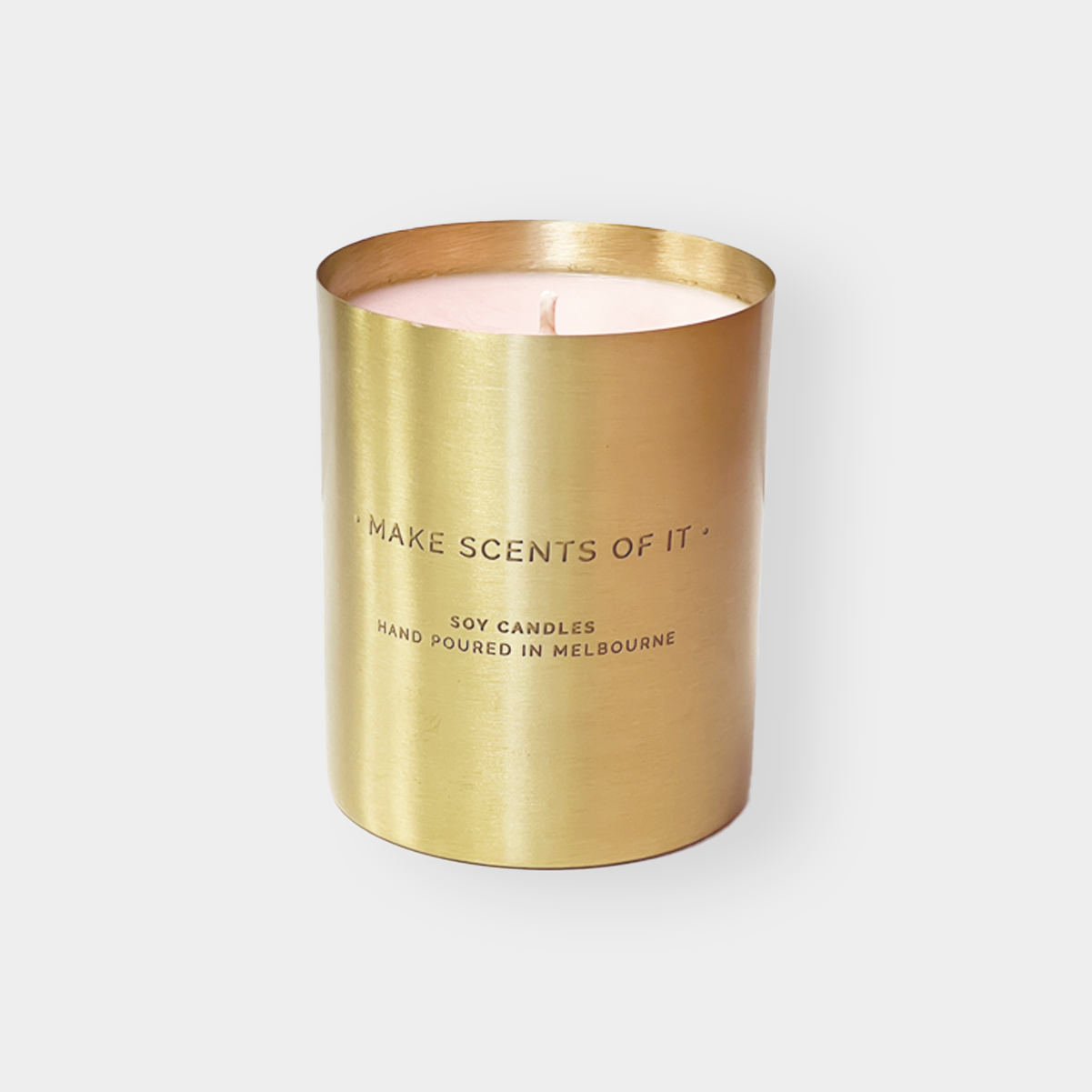 Make Scents of it Candle  - Brass with Blush Wax - Tobacco Oud (6802372788412)