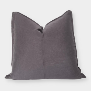Flou. Design 100% Linen Throw Cushion - Graphite Grey (7739151646969)