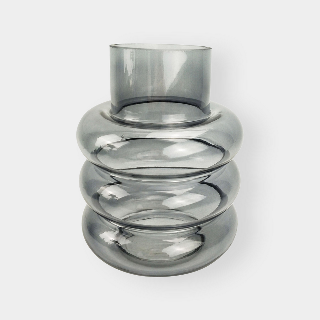 Contour Glass Vase, Medium - Steel (7735427531001)